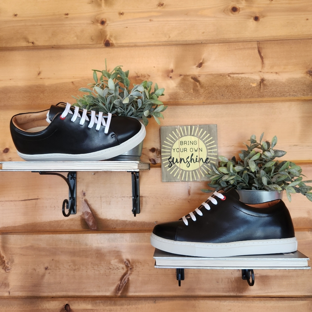 Viktor 💜 NEW Hailey Black Leather Comfort Sneaker Walking Shoe Biodyn Rocker 8‎